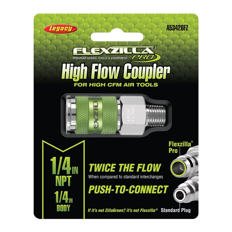 Flexzilla موصل فليكسزيلا برو عالي التدفق، جسم 1/4"، MNPT 1/4" - A53426FZ - Image 2